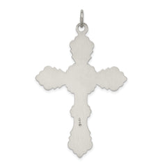 Sterling Silver 925 Antiqued Cross Pendant with Polished Finish Elegant Design