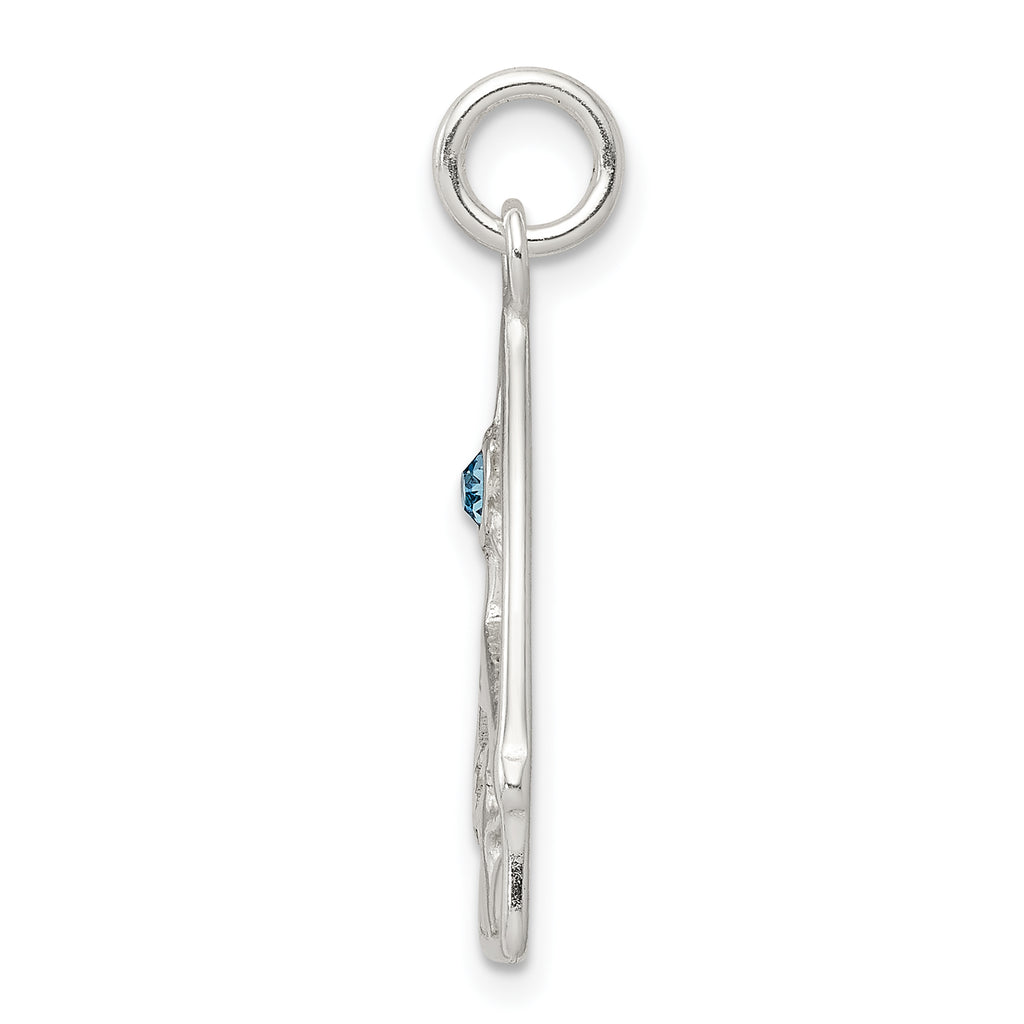 Sterling Silver Nativity Charm with Stellux Crystal Polished Finish