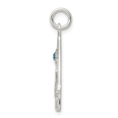 Sterling Silver Nativity Charm with Stellux Crystal Polished Finish