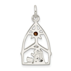 Sterling Silver & Stellux Crystal Nativity Charm