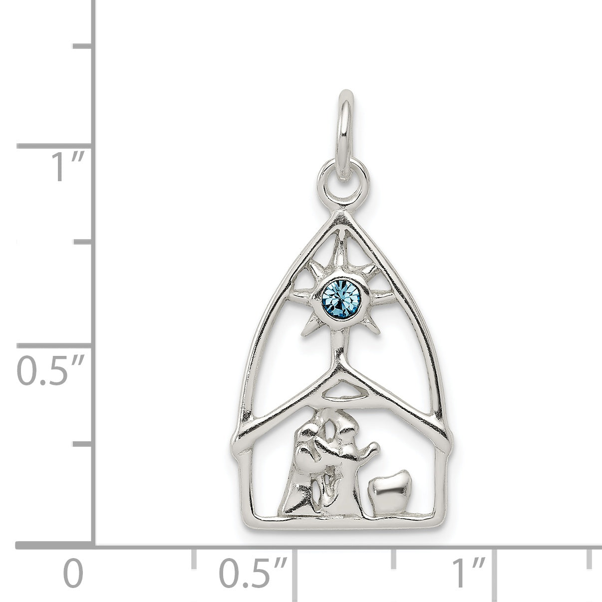 Sterling Silver & Stellux Crystal Nativity Charm