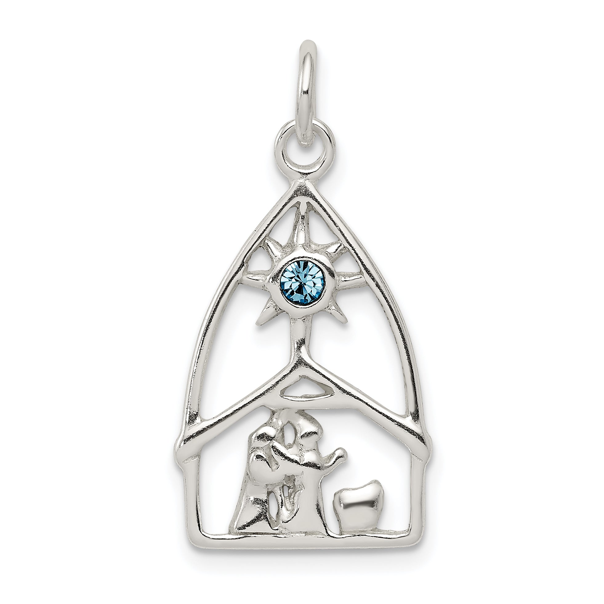 Sterling Silver & Stellux Crystal Nativity Charm Main image