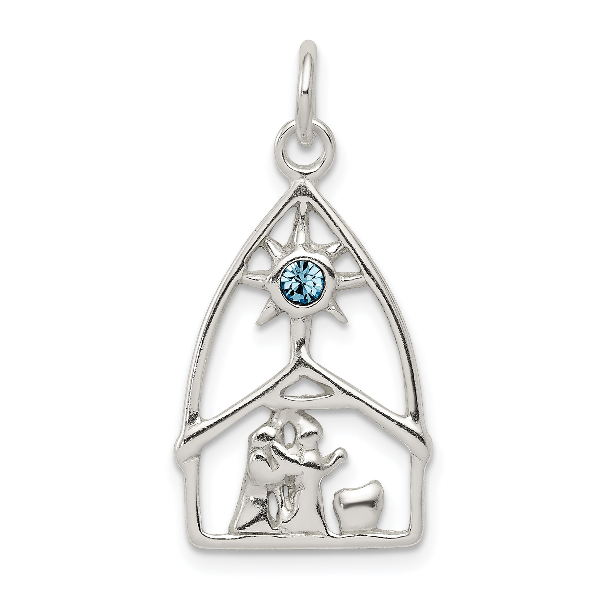 Sterling Silver & Stellux Crystal Nativity Charm
