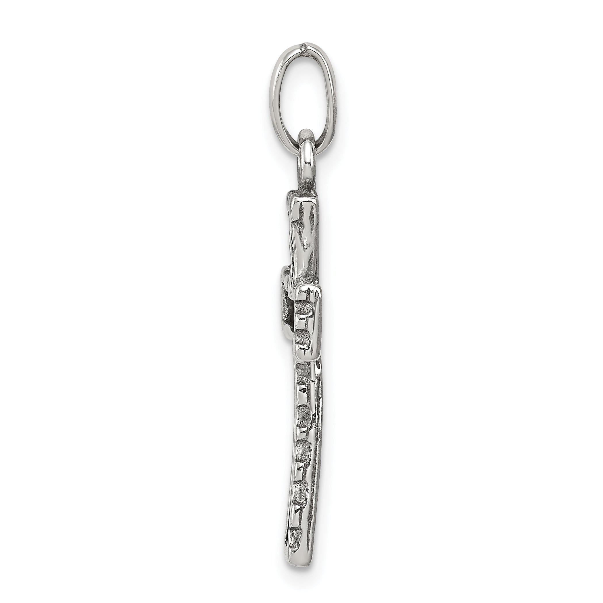 Sterling Silver 925 Cross Pendant with Antiqued Polished Finish