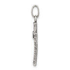 Sterling Silver 925 Cross Pendant with Antiqued Polished Finish