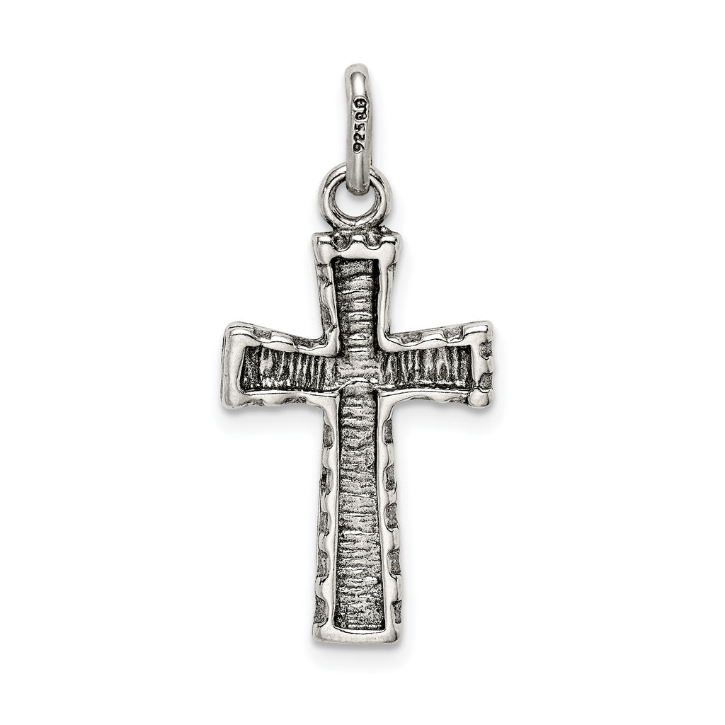 Sterling Silver 925 Cross Pendant with Antiqued Polished Finish