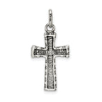 Sterling Silver 925 Cross Pendant with Antiqued Polished Finish
