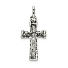 Sterling Silver 925 Cross Pendant with Antiqued Polished Finish