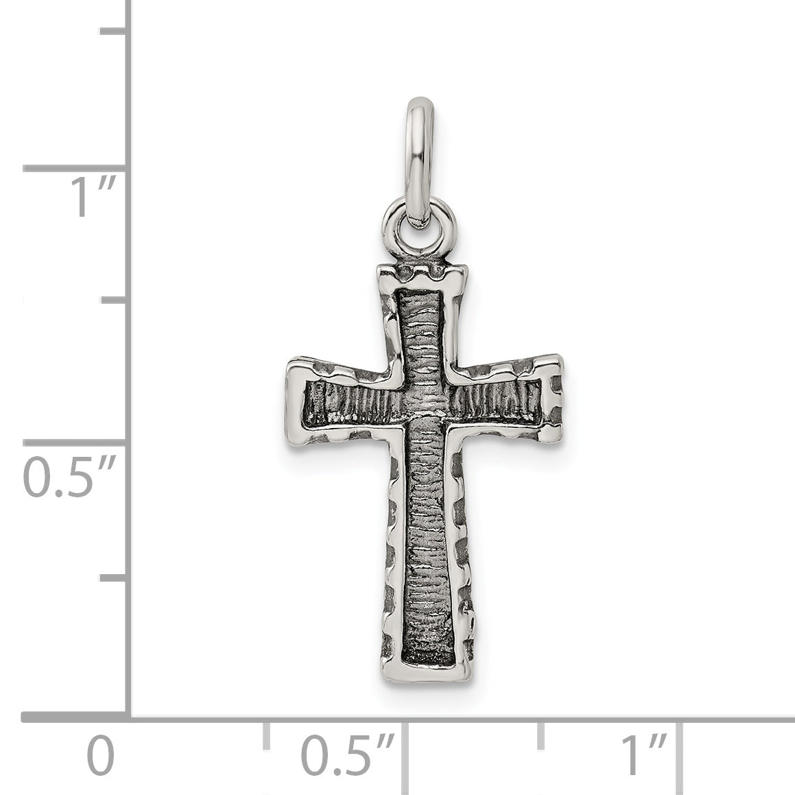 Sterling Silver 925 Cross Pendant with Antiqued Polished Finish