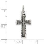Sterling Silver 925 Cross Pendant with Antiqued Polished Finish