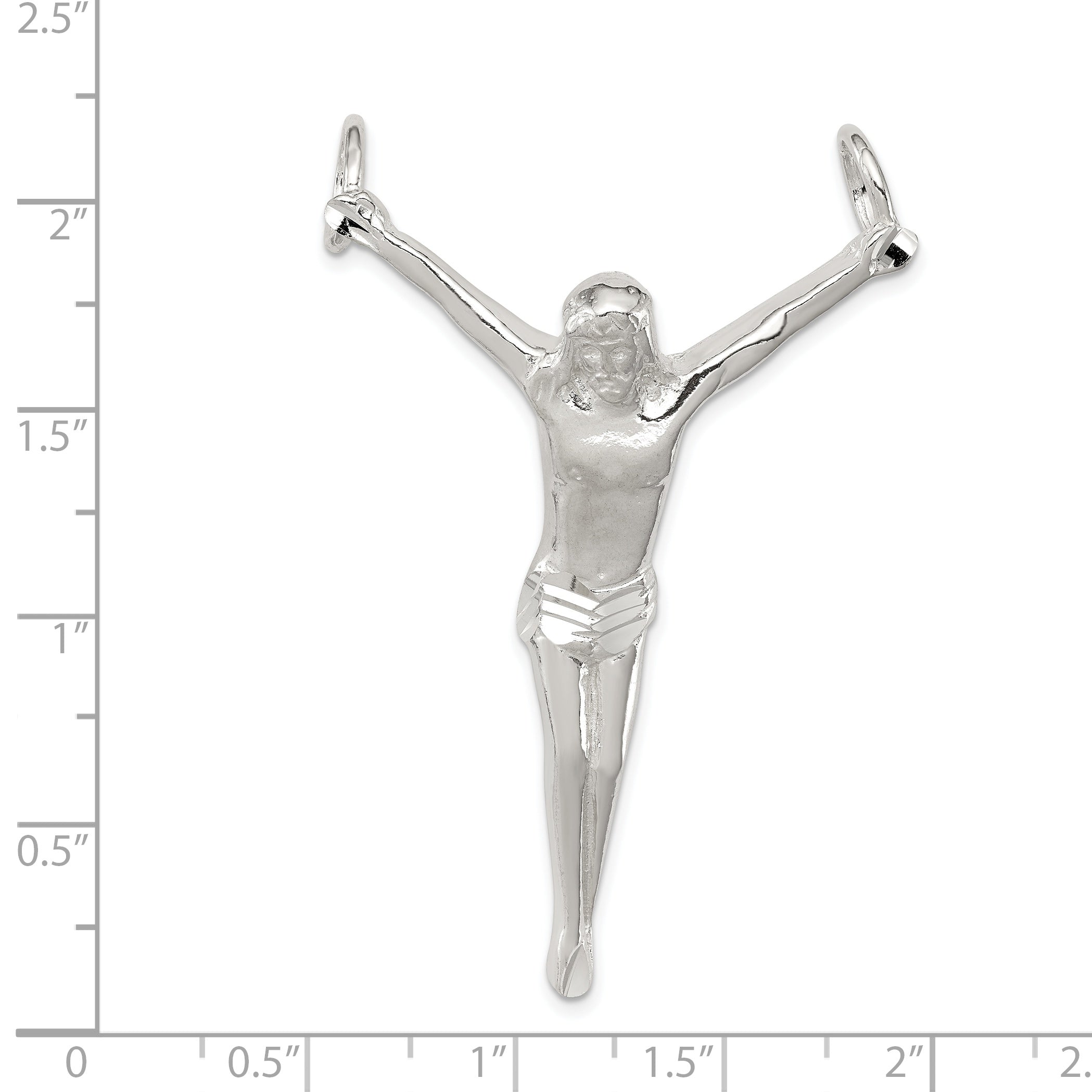 Sterling Silver 925 Crucified Christ Pendant with Polished Anti-Tarnish Finish