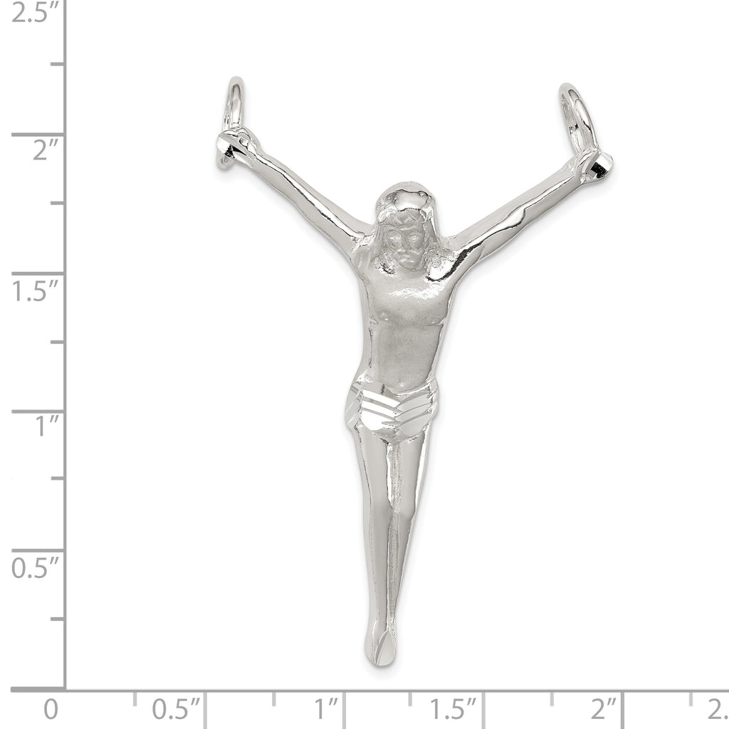 Sterling Silver 925 Crucified Christ Pendant with Polished Anti-Tarnish Finish