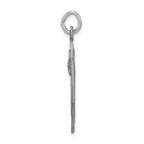 Sterling Silver 925 Alpha Omega Cross Pendant with Antiqued 3D Design