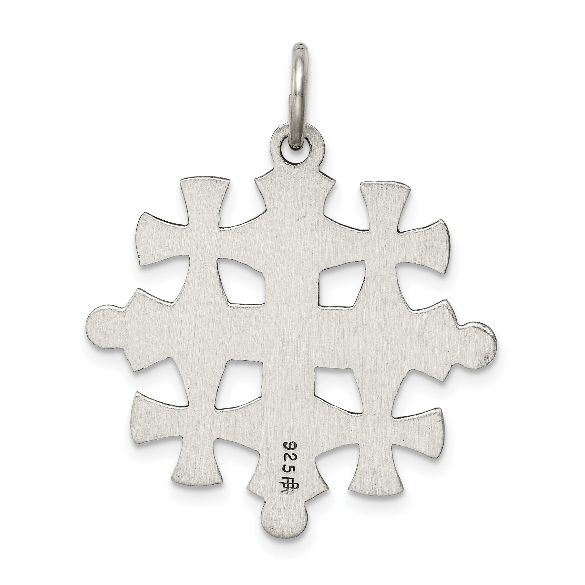 Sterling Silver 925 Jerusalem Cross Pendant with Polished Antique Finish