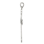 Sterling Silver 925 Thorn Cross Pendant with Antiqued Polished Finish