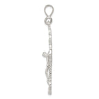 Sterling Silver 925 Polished Crucifix Pendant with Anti-Tarnish Finish