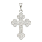 Sterling Silver 925 Polished Crucifix Pendant with Anti-Tarnish Finish