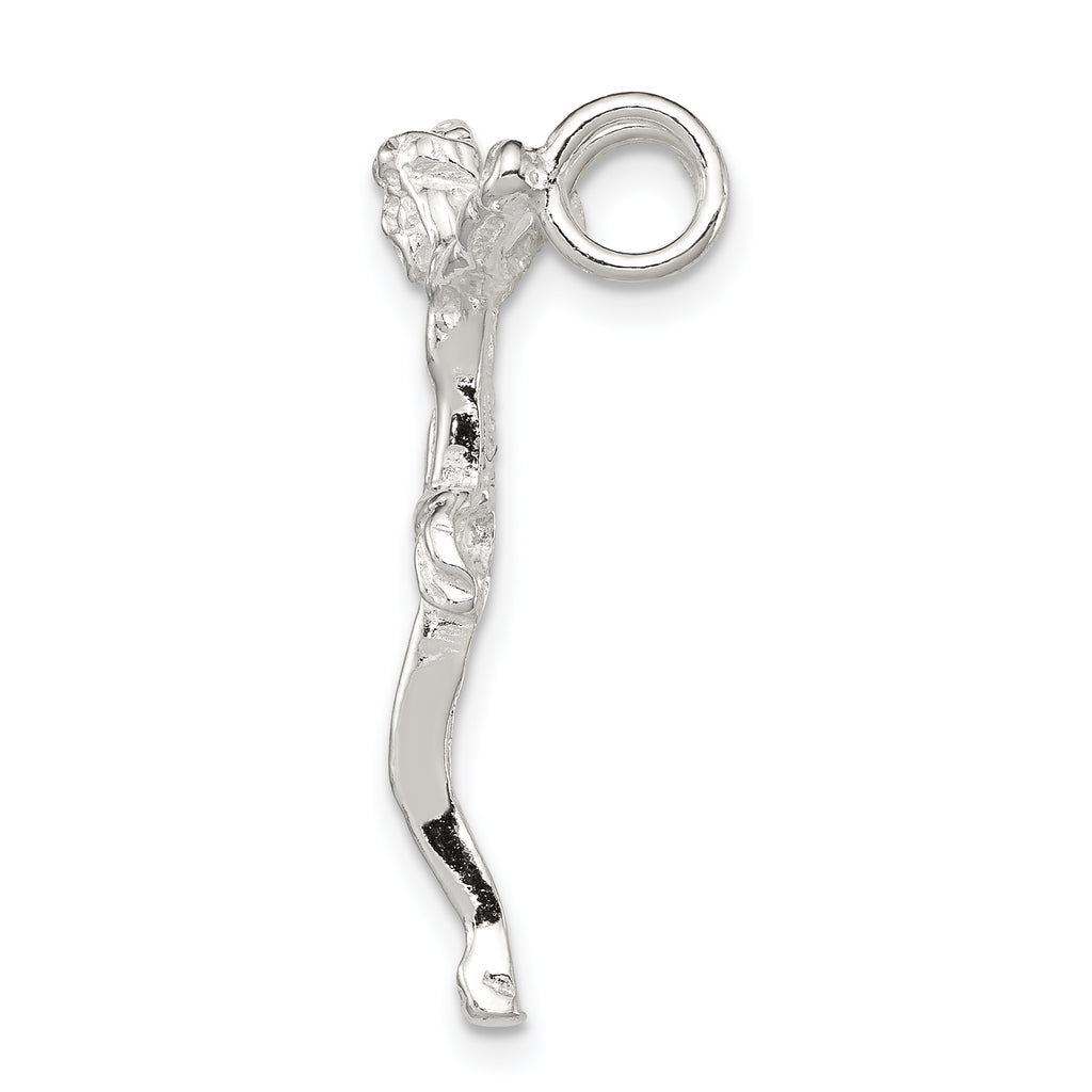 Sterling Silver 925 Polished Crucified Christ Pendant with Anti-Tarnish Finish