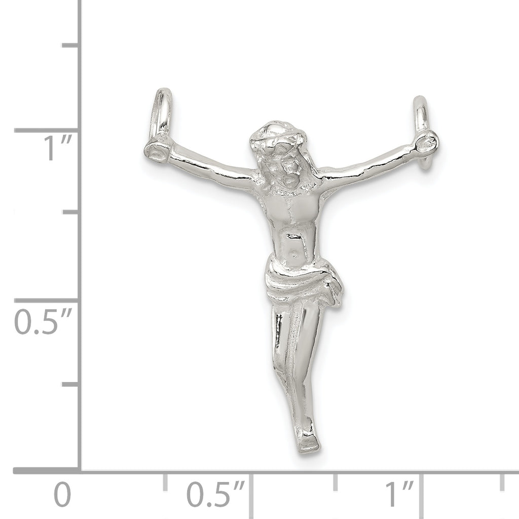 Sterling Silver 925 Polished Crucified Christ Pendant with Anti-Tarnish Finish