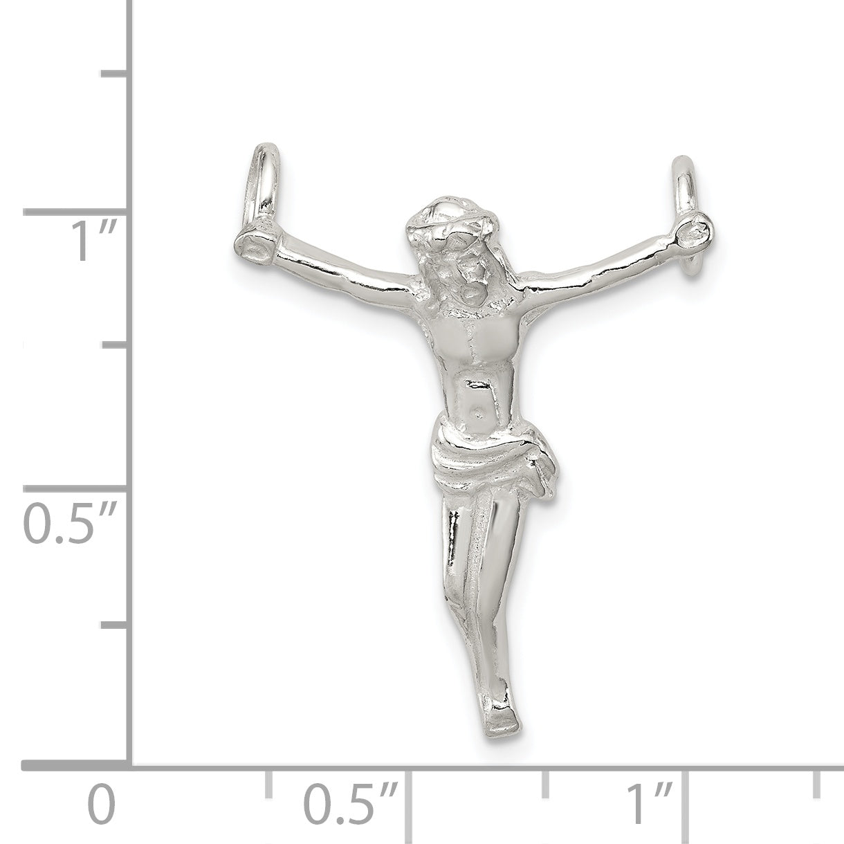 Sterling Silver 925 Polished Crucified Christ Pendant with Anti-Tarnish Finish