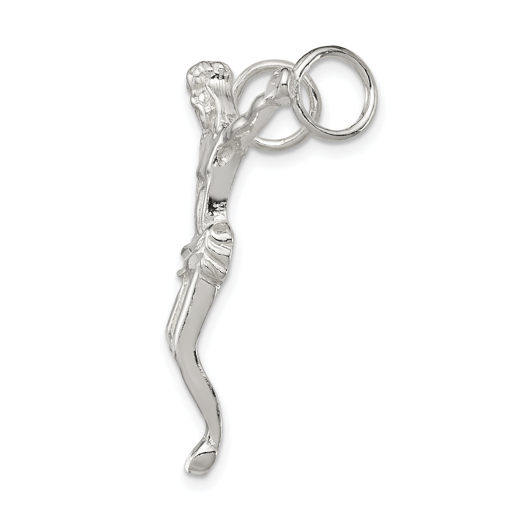 Sophia Jewelers Sterling Silver 925 Polished Crucified Christ Pendant