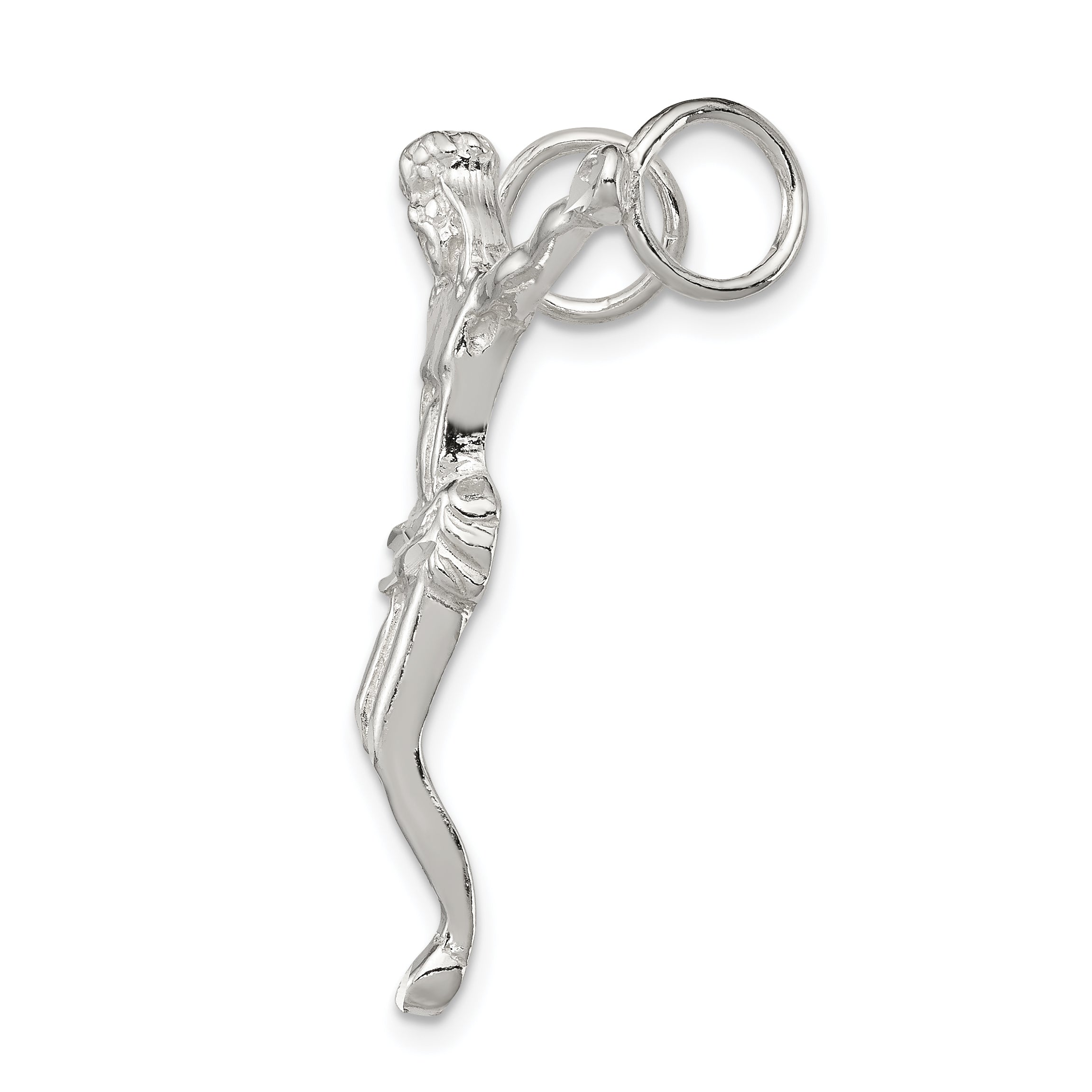 Sophia Jewelers Sterling Silver 925 Polished Crucified Christ Pendant