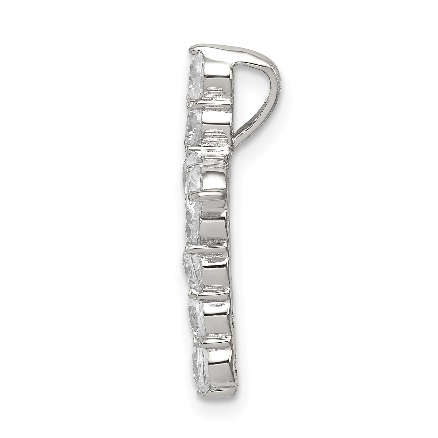 Sophia Jewelers Sterling Silver CZ Cross Pendant with Rhodium Polish Finish Secondary image