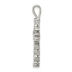 Sophia Jewelers 925 Sterling Silver CZ Rhodium-Plated Cross Pendant