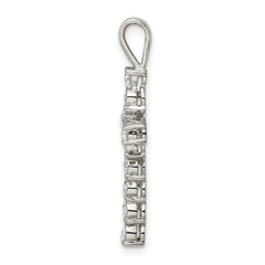 Sophia Jewelers 925 Sterling Silver CZ Rhodium-Plated Cross Pendant