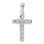 Sophia Jewelers 925 Sterling Silver CZ Rhodium-Plated Cross Pendant