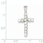Sophia Jewelers 925 Sterling Silver CZ Rhodium-Plated Cross Pendant