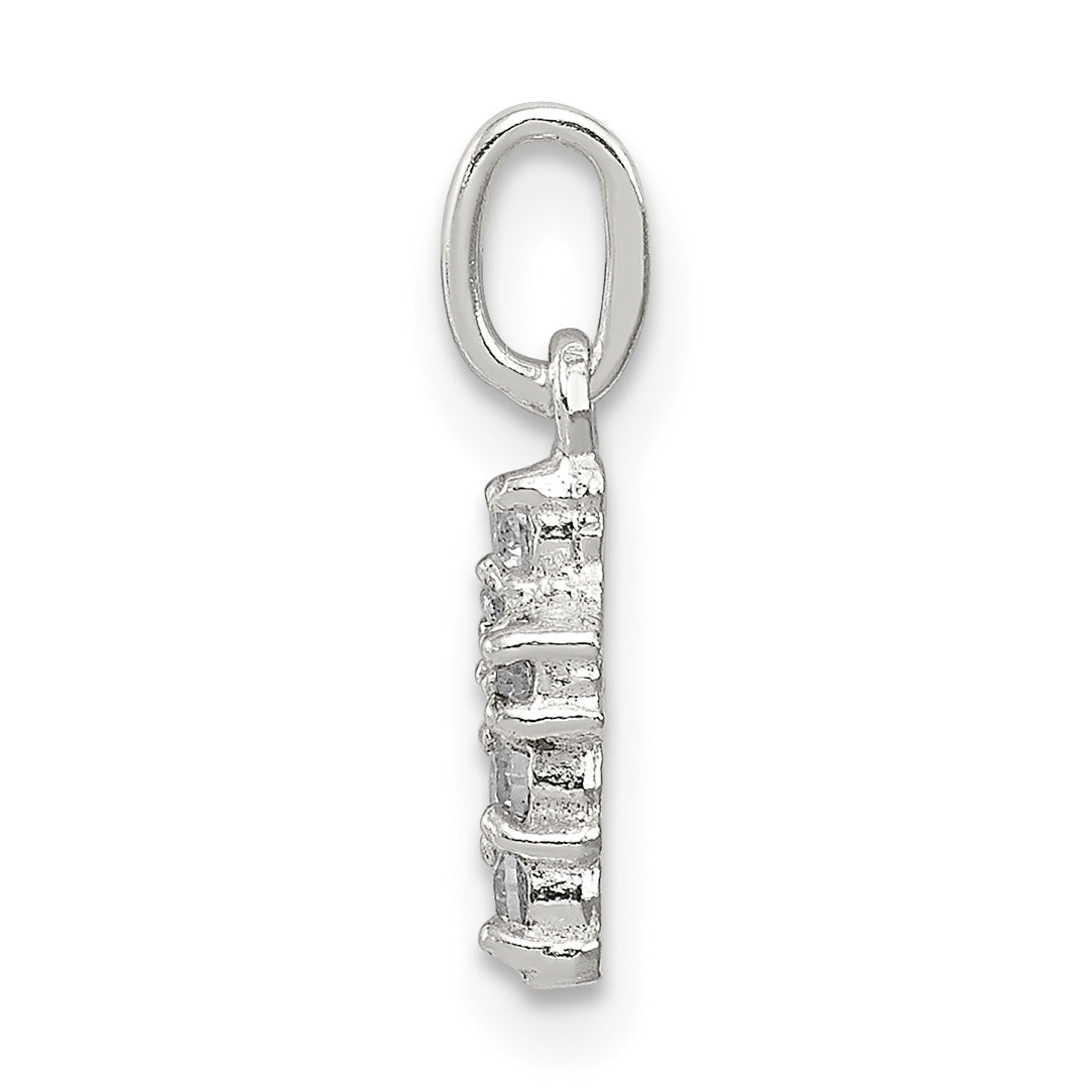 Sterling Silver 925 CZ Cross Charm with Polished Anti-Tarnish Finish Secondary image