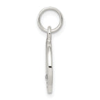 Sterling Silver 925 Crystal Faith Charm with Antiqued Elegant Finish