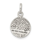Sterling Silver 925 Crystal Faith Charm with Antiqued Elegant Finish