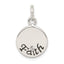 Sterling Silver Antiqued Stellux Crystal Faith Charm