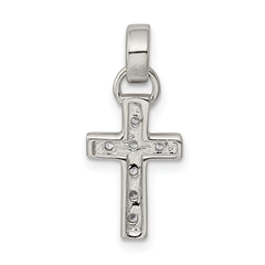 Sterling Silver 925 Latin Cross Pendant with Polished CZ Elegance