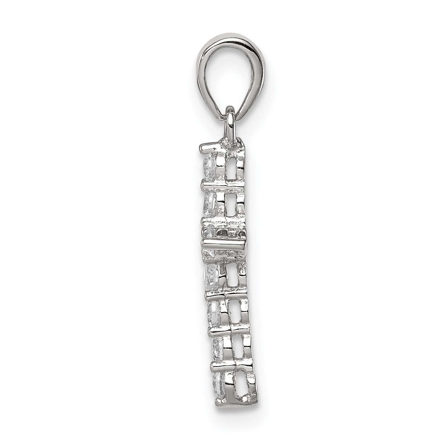Sophia Jewelers Sterling Silver CZ Cross Pendant with Rhodium Finish Secondary image