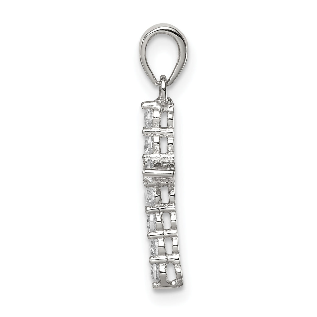 Sophia Jewelers Sterling Silver CZ Cross Pendant with Rhodium Finish