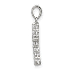 Sophia Jewelers Sterling Silver CZ Cross Pendant with Rhodium Finish