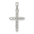 Sophia Jewelers Sterling Silver CZ Cross Pendant with Rhodium Finish