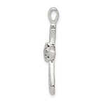 Sterling Silver 925 Polished Cross Pendant with Clear CZ Elegance