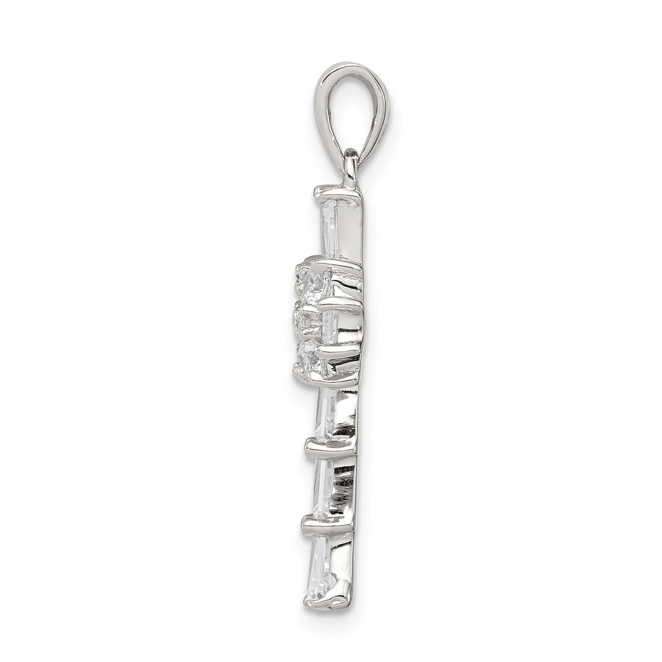 Sophia Jewelers 925 Sterling Silver Rhodium Plated CZ Cross Pendant Elegant Design
