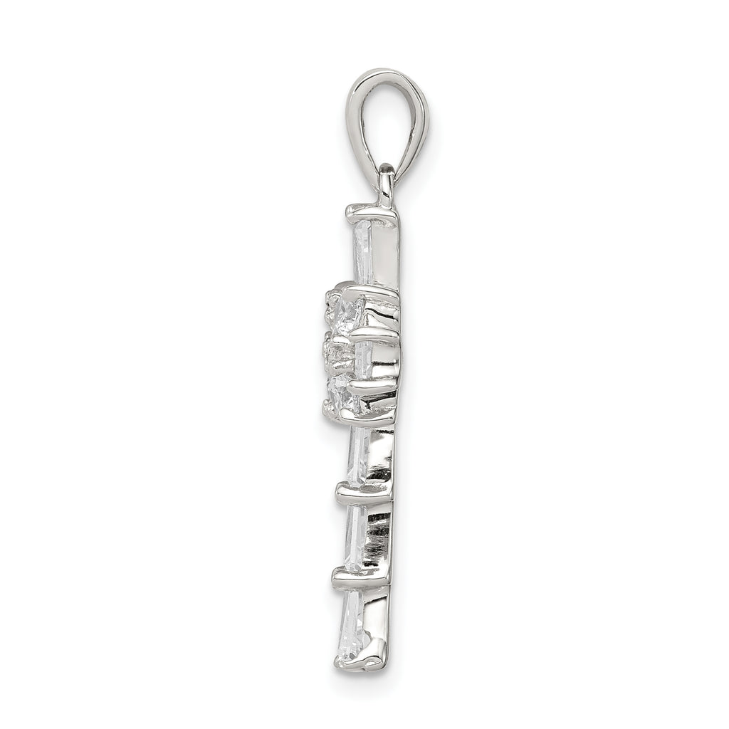 Sophia Jewelers 925 Sterling Silver Rhodium Plated CZ Cross Pendant Elegant Design
