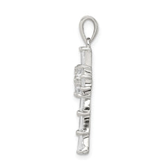 Sophia Jewelers 925 Sterling Silver Rhodium Plated CZ Cross Pendant Elegant Design