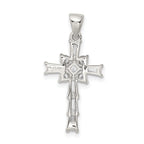 Sophia Jewelers 925 Sterling Silver Rhodium Plated CZ Cross Pendant Elegant Design