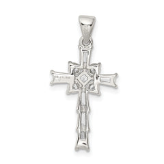 Sophia Jewelers 925 Sterling Silver Rhodium Plated CZ Cross Pendant Elegant Design