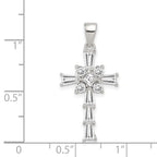 Sophia Jewelers 925 Sterling Silver Rhodium Plated CZ Cross Pendant Elegant Design