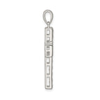Sterling Silver 925 Rhodium-Plated CZ Cross Pendant Elegant Polished Design
