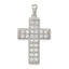 Sterling Silver Rhodium-plated CZ Latin Cross Pendant