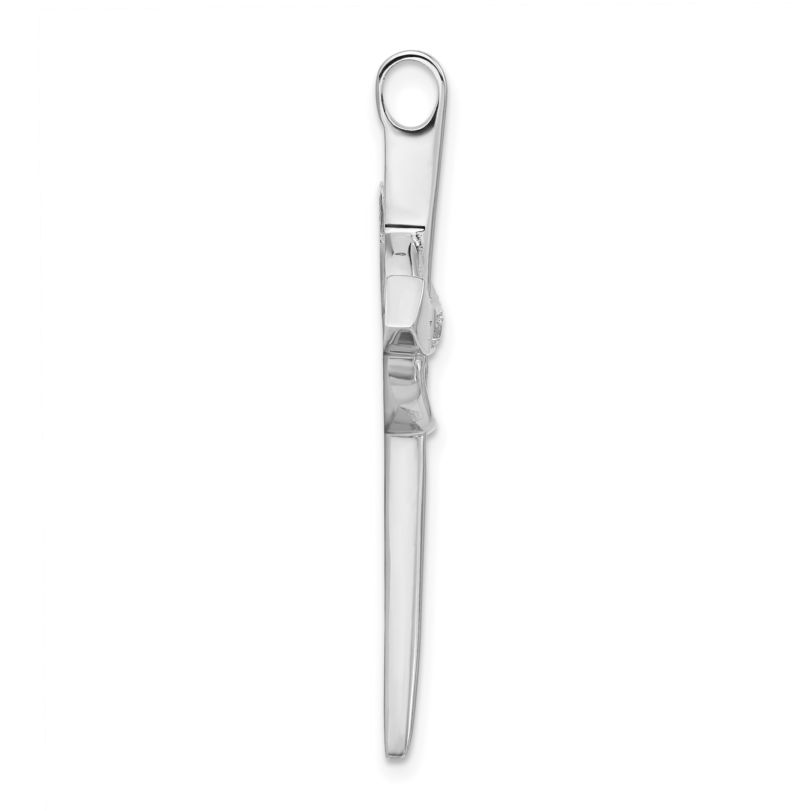 Sophia Jewelers Rhodium-Plated Sterling Silver Unisex CZ Cross Pendant Secondary image